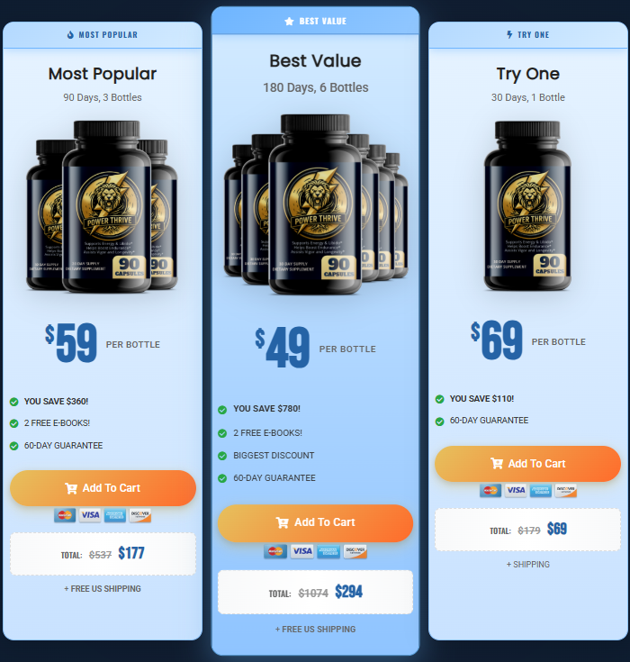 Power Thrive Official Website Pricing and Special Deals Power Thrive Official Price Packages and Discount Offers